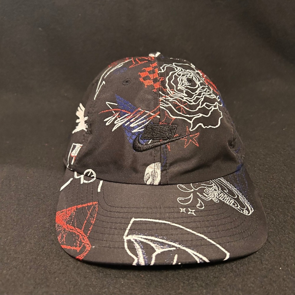 Nike Heritage86 Doodle Graphic Strapback Hat Black CQ9537-010 Baseball Cap